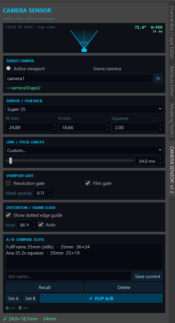 CAMERA SENSOR UI