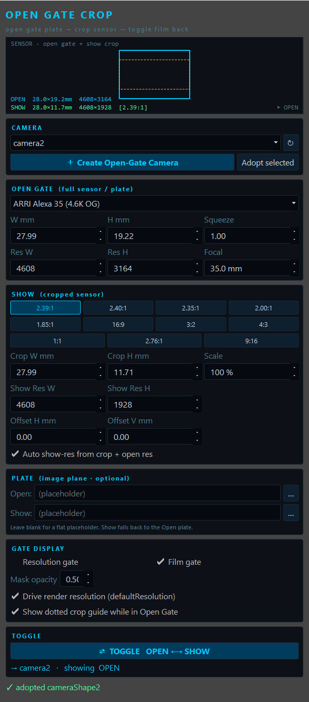 OPEN GATE CROP UI